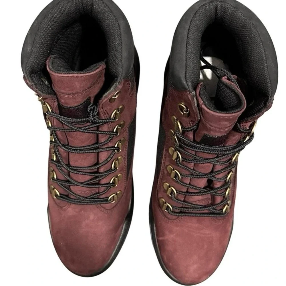 Timberland Men 6 inch Waterproof Field Boots - Color:‎ Burgundy - Size 8.5